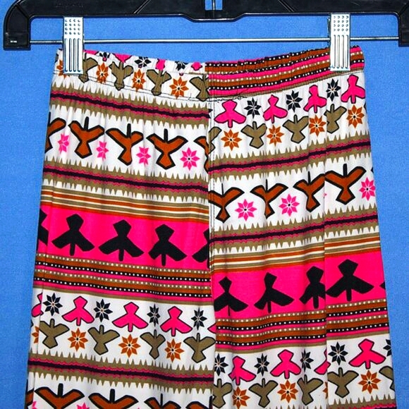 Silver Patterned Leggings - One Size - Pink Multicolor - Funky/Boho - Picture 3 of 6